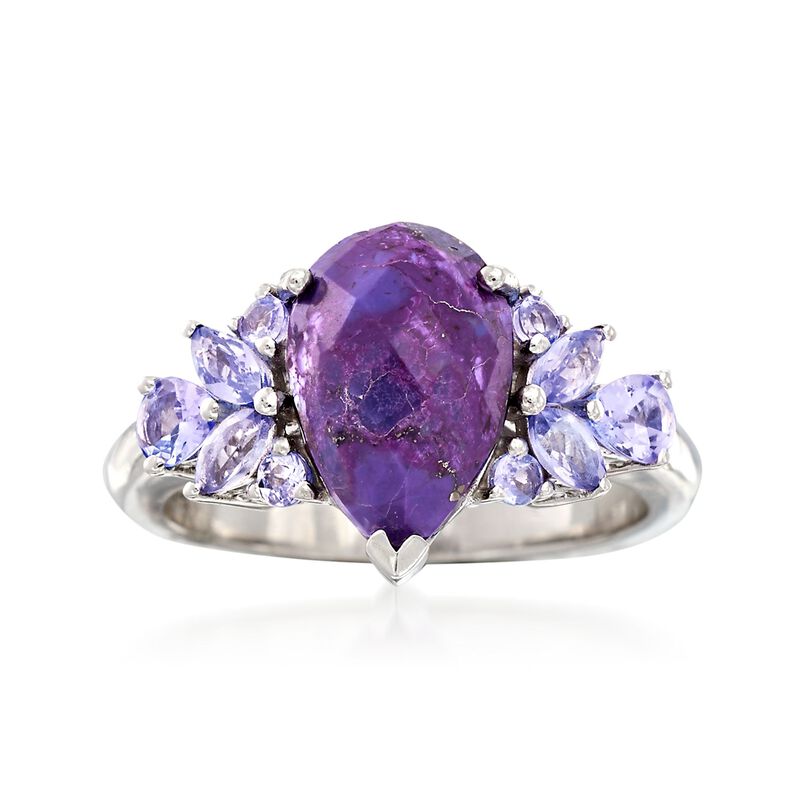 Purple Turquoise and .80 ct. t.w. Purple Tanzanite Ring in Sterling Silver image number 0