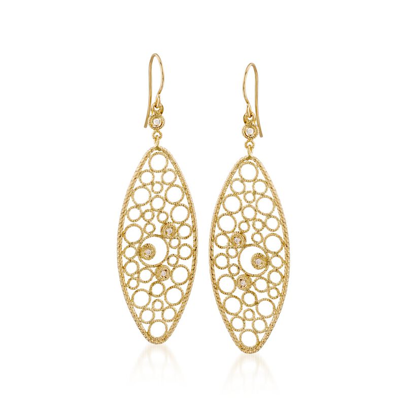 Roberto Coin &quot;Bollicine&quot; .17 ct. t.w. Diamond Earrings in 18kt Yellow Gold image number 0