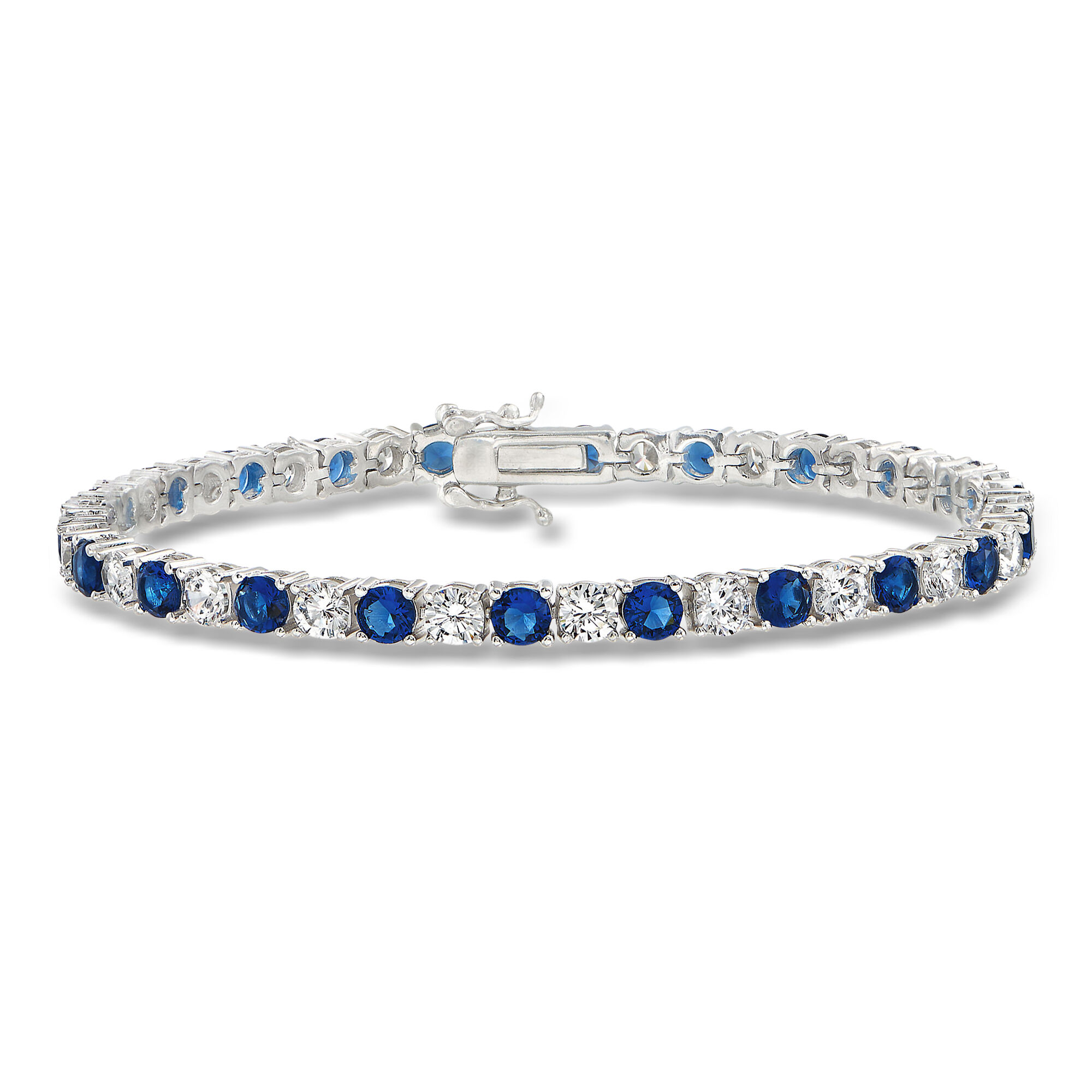 5.25 ct. t.w. CZ and 5.00 ct. t.w. Simulated Sapphire Tennis