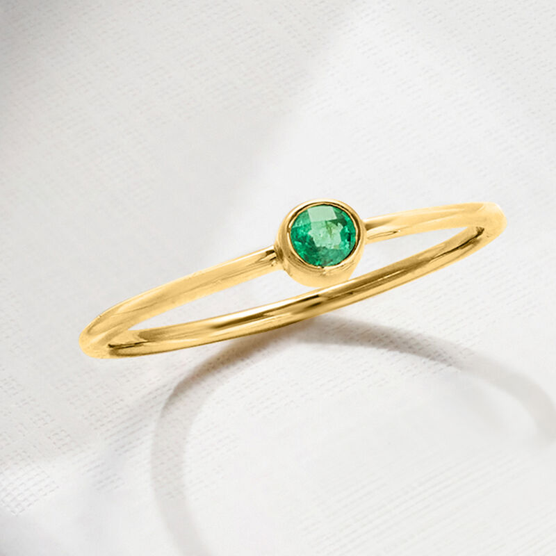 .10 Carat Emerald Ring in 14kt Yellow Gold image number 3