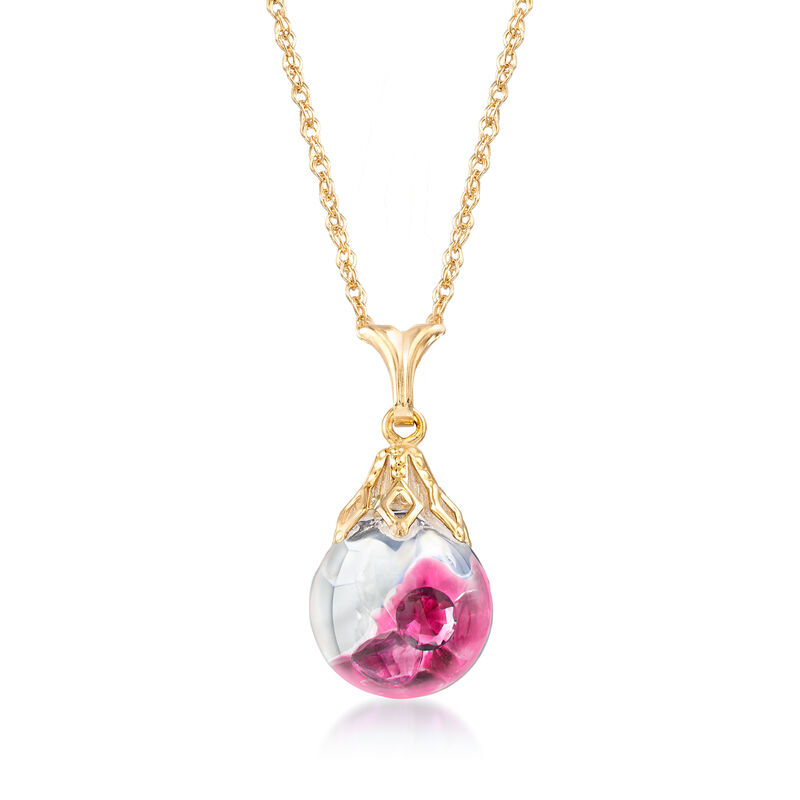 1.40 ct. t.w. Floating Ruby Pendant Necklace in 14kt Yellow Gold image number 0