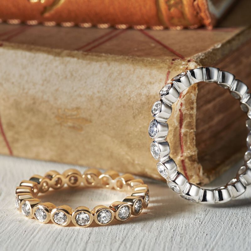 1.00 ct. t.w. Bezel-Set Diamond Eternity Band in 14kt Yellow Gold image number 3
