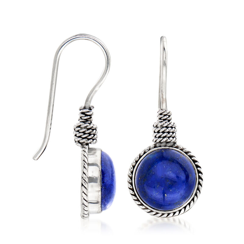Lapis Drop Earrings in Sterling Silver image number 2