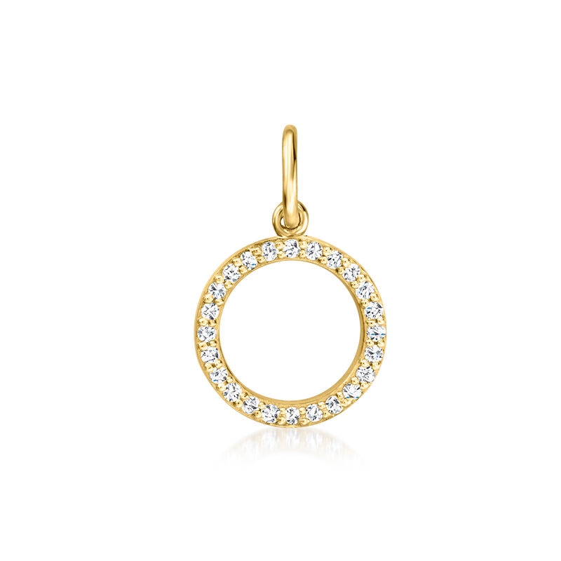 O - Diamond Initial Charm in 14kt Yellow Gold image number 0