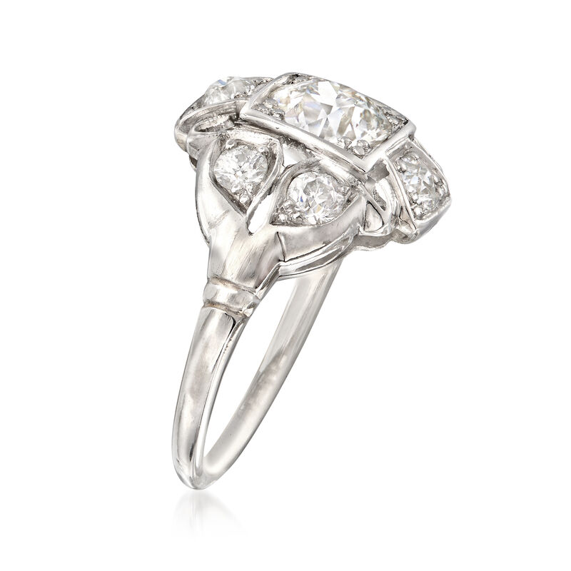 C. 1980 Vintage 1.50 ct. t.w. Diamond Ring in Platinum image number 2
