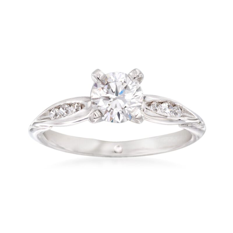 Gabriel Designs .10 ct. t.w. Diamond Engagement Ring Setting in 14kt White Gold image number 0