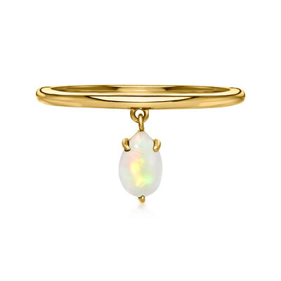 Opal Charm Ring in 10kt Yellow Gold