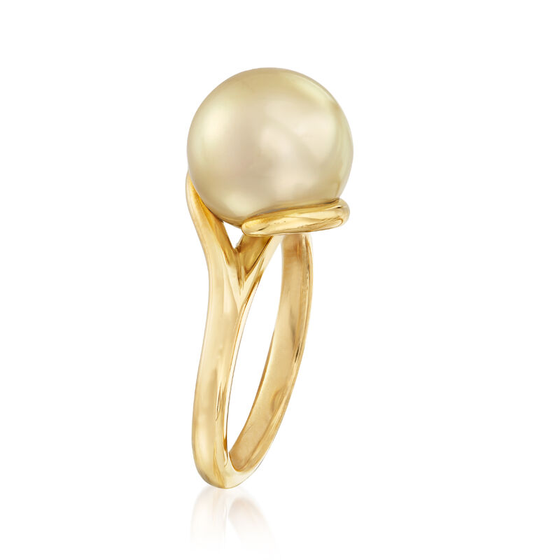 Mikimoto 11mm Golden South Sea Pearl Ring in 18kt Yellow Gold. Size 6 image number 2