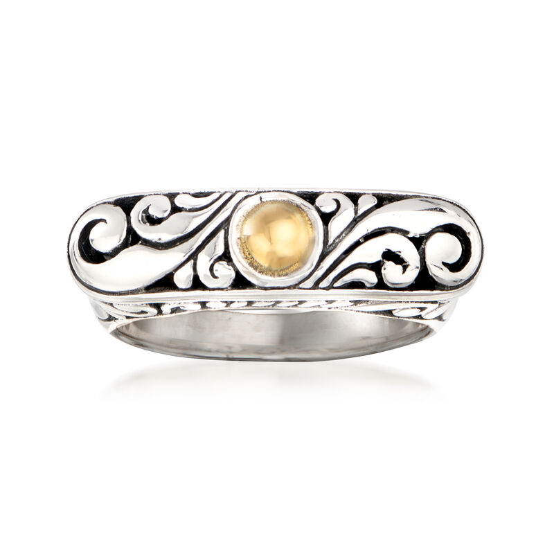 Sterling Silver Bali-Style Ring with 14kt Yellow Gold image number 0