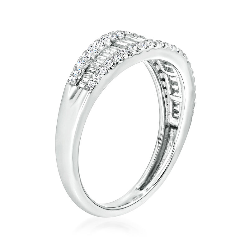 .50 ct. t.w. Baguette and Round Diamond Ring in 14kt White Gold. Size 6 image number 1