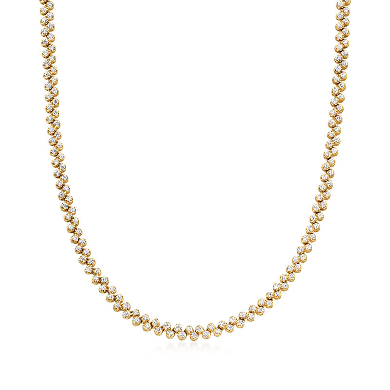 C. 1980 Vintage 6.50 ct. t.w. Diamond Necklace in 14kt Yellow Gold image number 0
