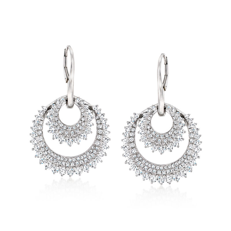 C. 1990 Vintage 4.50 ct. t.w. Diamond Circle Drop Earrings in Platinum image number 0