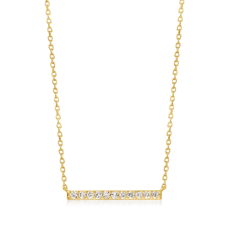 .25 ct. t.w. Diamond Bar Necklace in 18kt Gold Over Sterling. 16&quot; image number 1
