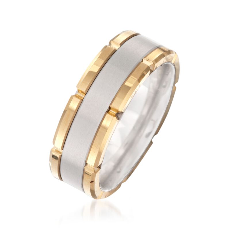 Men's 8mm Tungsten Carbide Brushed Wedding Ring image number 1
