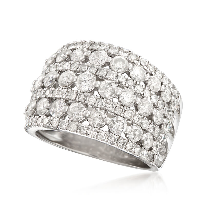 3.00 ct. t.w. Multi-Row Diamond Ring in Sterling Silver image number 3
