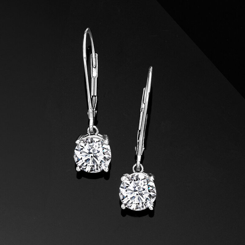 2.00 ct. t.w. Lab-Grown Diamond Drop Earrings in 14kt White Gold  image number 5
