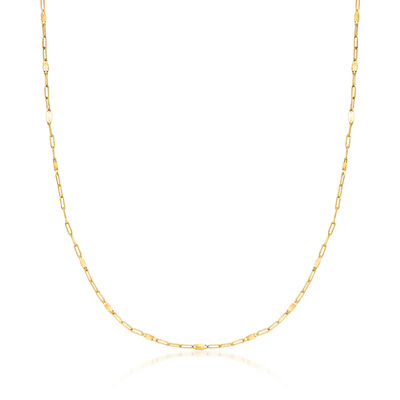 Italian 14kt Yellow Gold Lumachina and Paper Clip Link Necklace