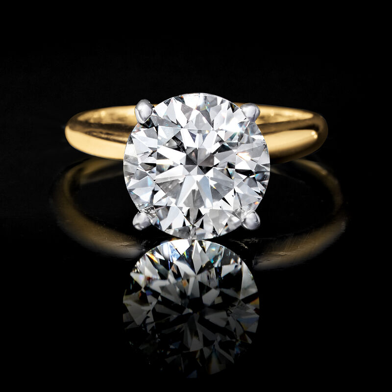4.00 Carat Lab-Grown Diamond Solitaire Ring in 14kt Yellow Gold image number 3