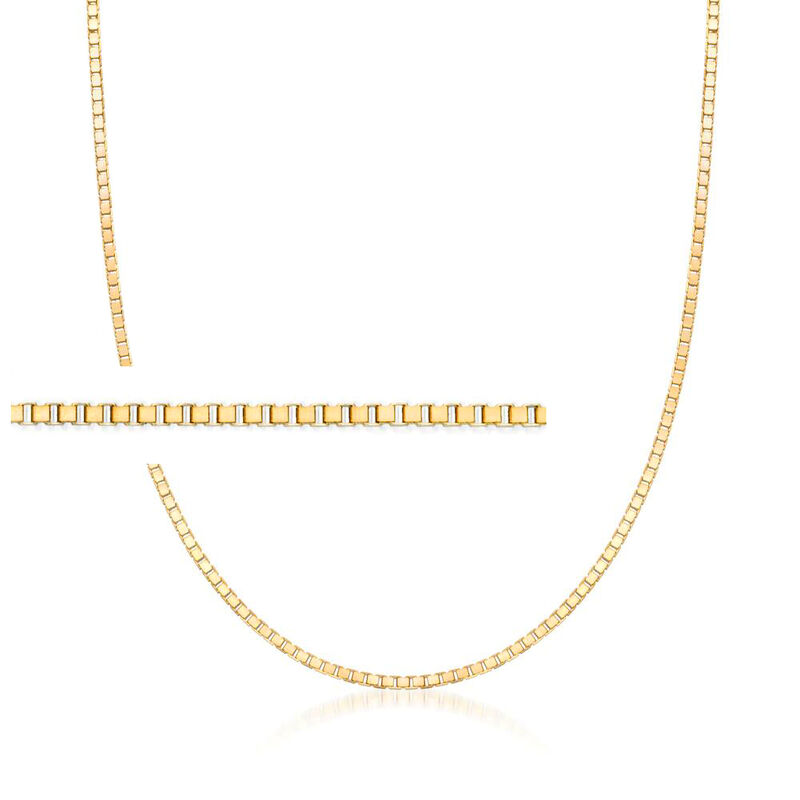  .8mm 14kt Yellow Gold Box-Chain Necklace image number 0