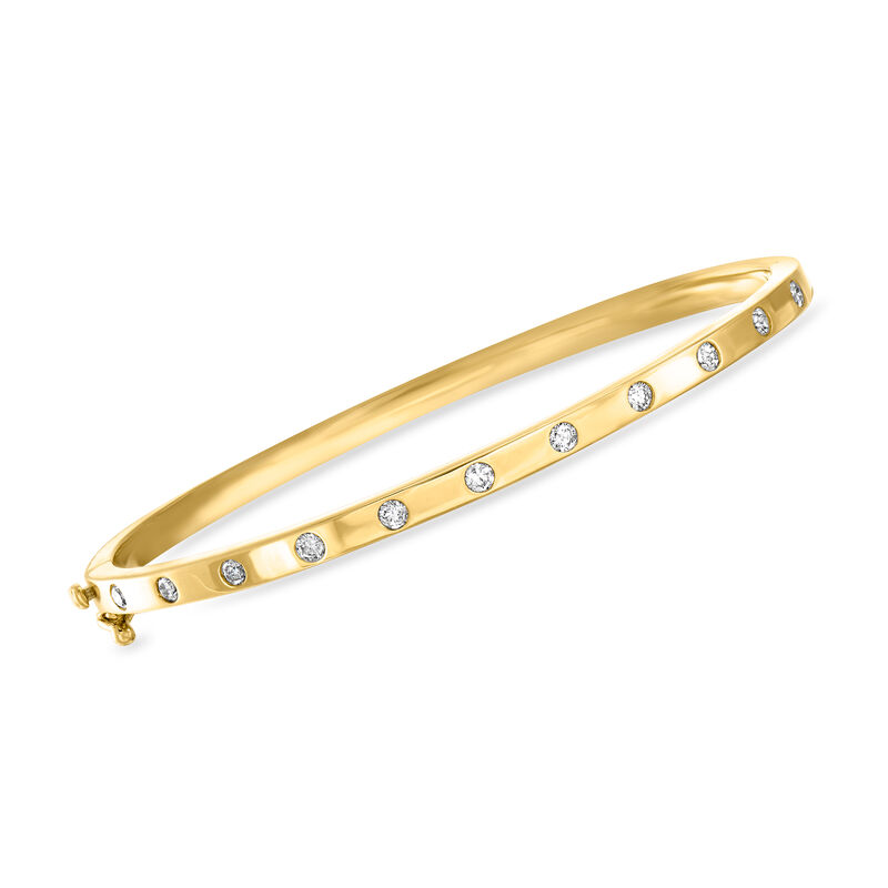 .50 ct. t.w. Diamond Dotted Bangle Bracelet in 14kt Yellow Gold image number 0