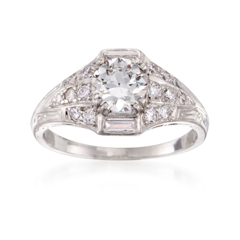 C. 2000 Vintage 1.43 ct. t.w. Certified Diamond Ring in Platinum. Size 8 image number 0