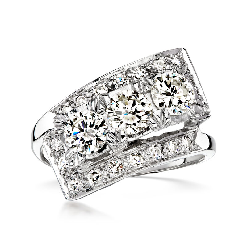 C. 1990 Vintage 1.30 ct. t.w. Diamond Ring in 14kt White Gold. Size 6 image number 0