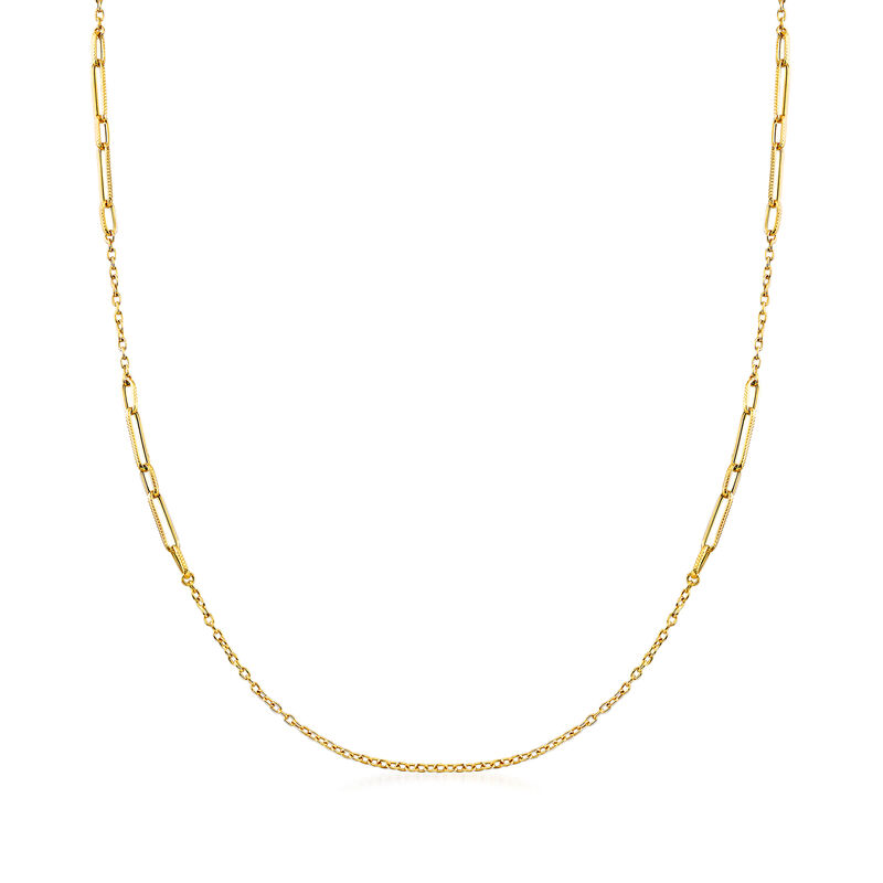 Italian Mixed-Link Chain Necklace in 18kt Yellow Gold image number 0