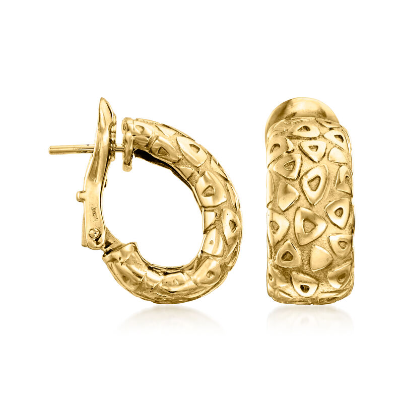 C. 1980 Vintage Chaumet 18kt Yellow Gold Curved Earrings image number 2
