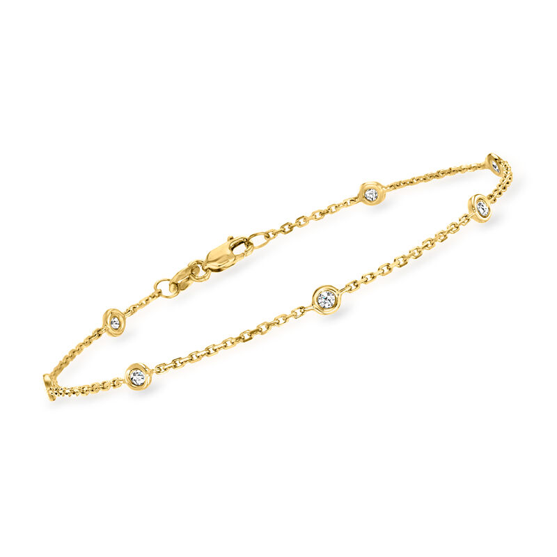 .25 ct. t.w. Bezel-Set Diamond Station Bracelet in 14kt Yellow Gold image number 0