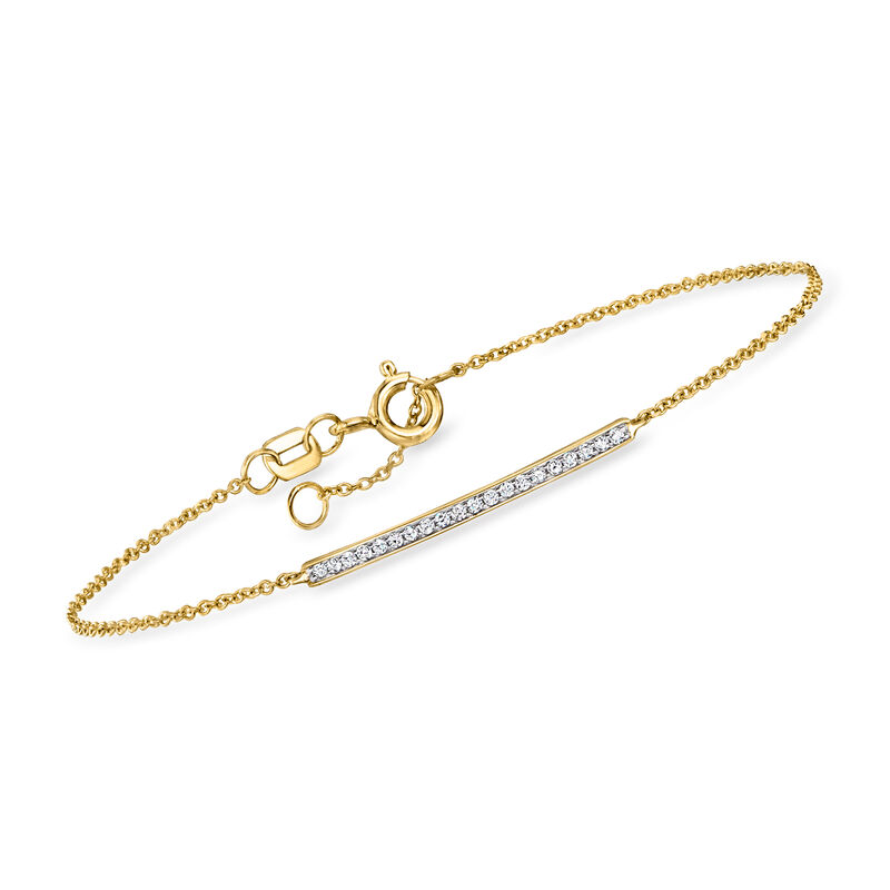 .10 ct. t.w. Pave Diamond Bar Bracelet in 14kt Yellow Gold image number 0