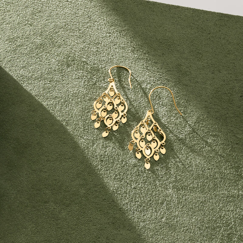 Italian 10kt Yellow Gold Chandelier Earrings image number 1