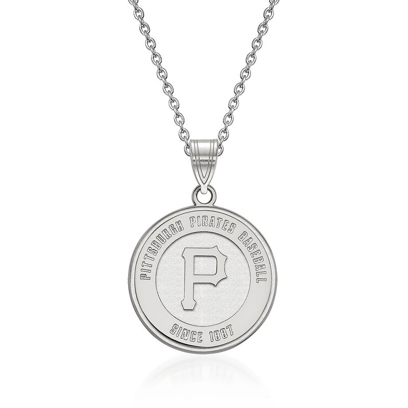 Sterling Silver MLB Pittsburgh Pirates Pendant Necklace. 18&quot; image number 0
