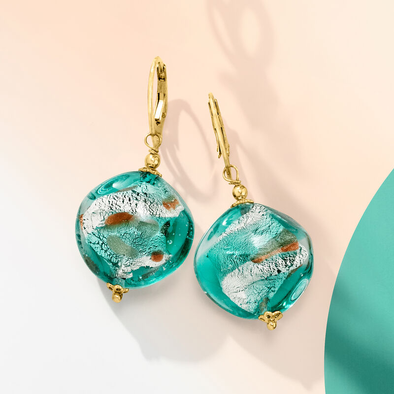 Italian Multicolored Murano Glass Bead Drop Earrings in 18kt Gold Over Sterling image number 2