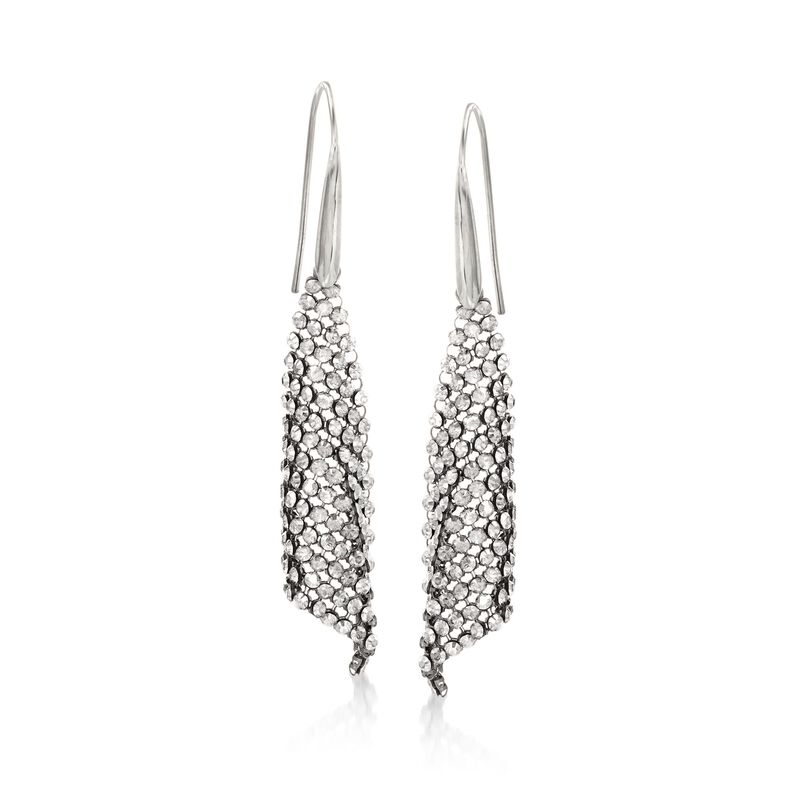Swarovski Crystal &quot;Fit&quot; Small Crystal Mesh Drop Earrings in Silvertone image number 0