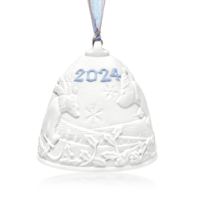 Lladro 2024 Annual Porcelain Christmas Bell Ornament image number 0