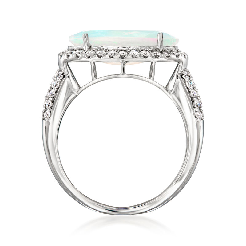 Opal and .58 ct. t.w. Lab-Grown Diamond Ring in Platinum image number 3