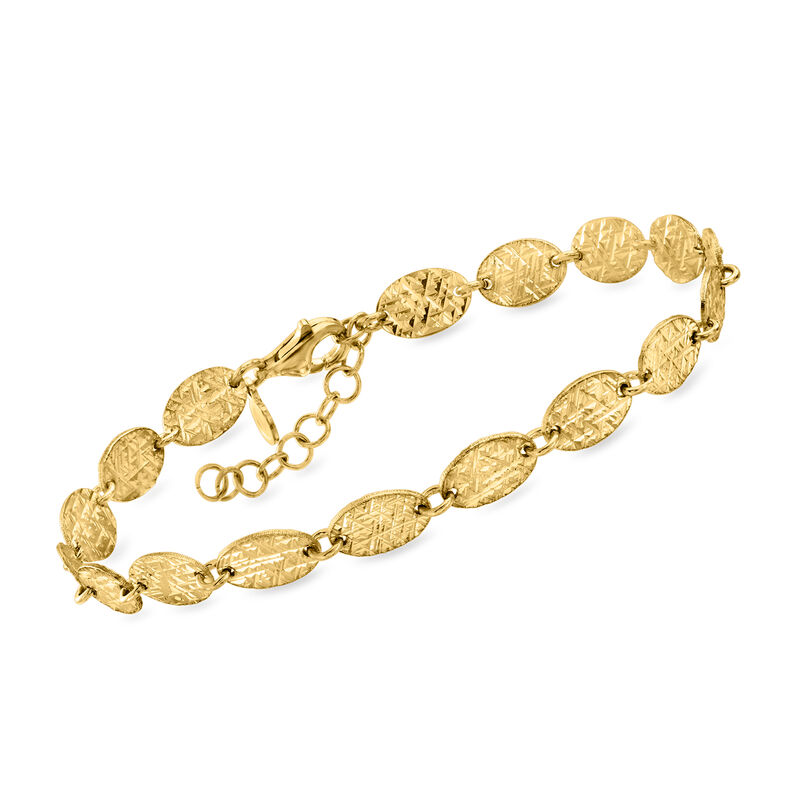Italian 18kt Gold Over Sterling Oval-Link Bracelet. 7" image number 0
