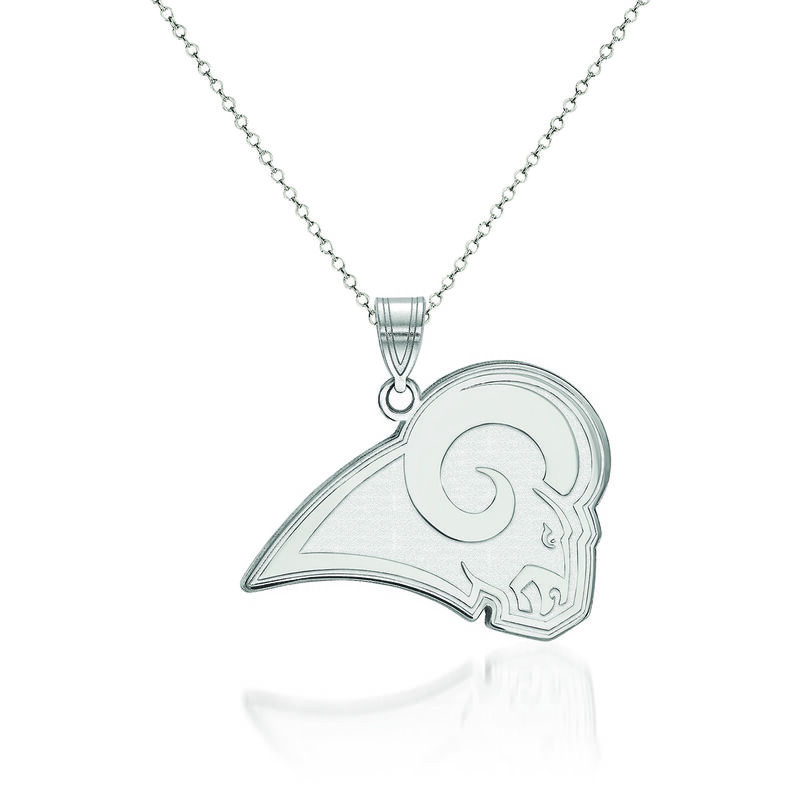 Sterling Silver NFL Los Angeles Rams Pendant Necklace. 18" image number 0