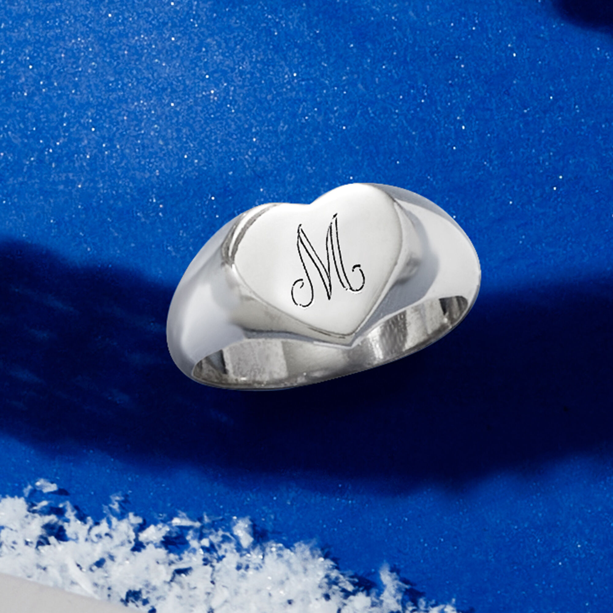 【最新入荷】 Italian Sterling Silver Personalized Heart Signet Ring アクセサリー