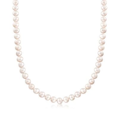 7-8mm Cultured Pearl Necklace with Sterling Silver