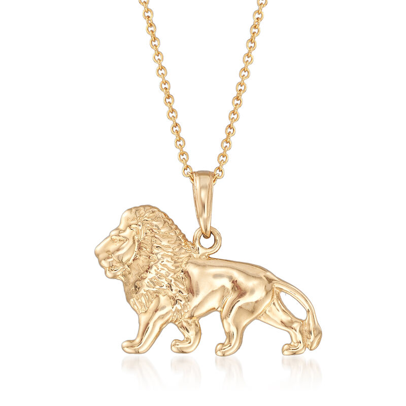 14kt Yellow Gold Lion Pendant Necklace image number 0