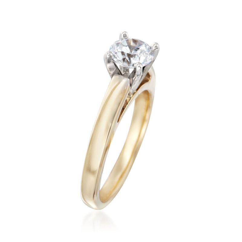 14kt Yellow Gold Solitaire Cathedral Engagement Ring Setting. Size 6.5 image number 2