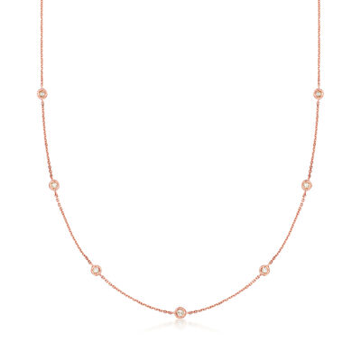 .20 ct. t.w. Diamond Station Necklace in 14kt Rose Gold