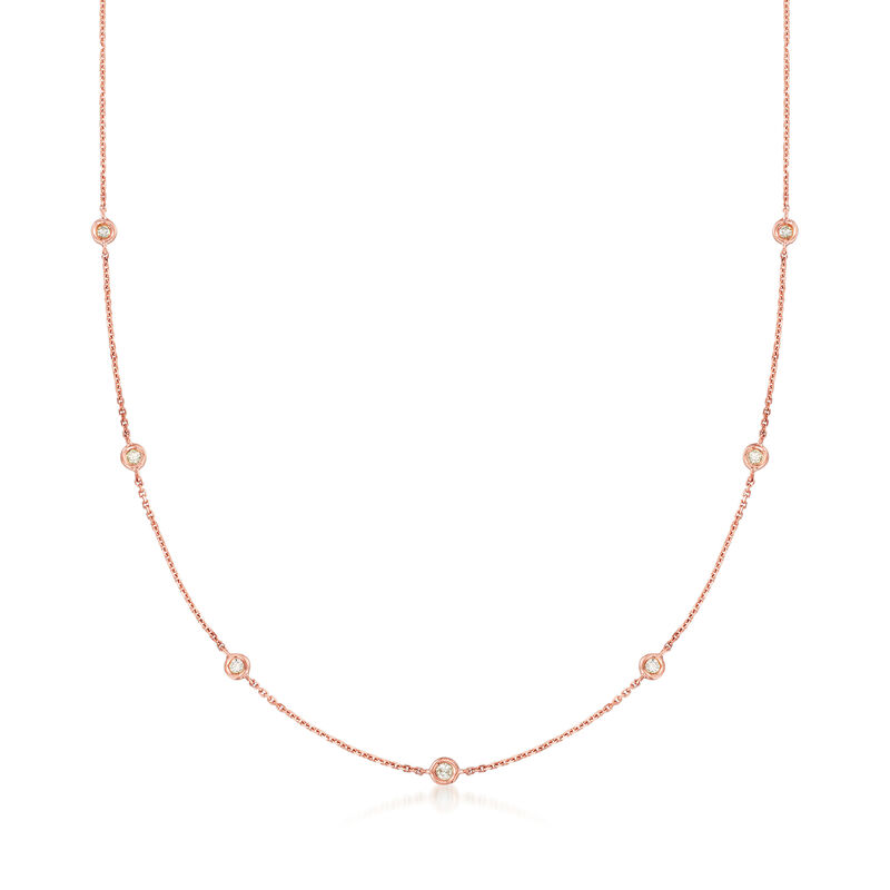 .20 ct. t.w. Diamond Station Necklace in 14kt Rose Gold image number 0
