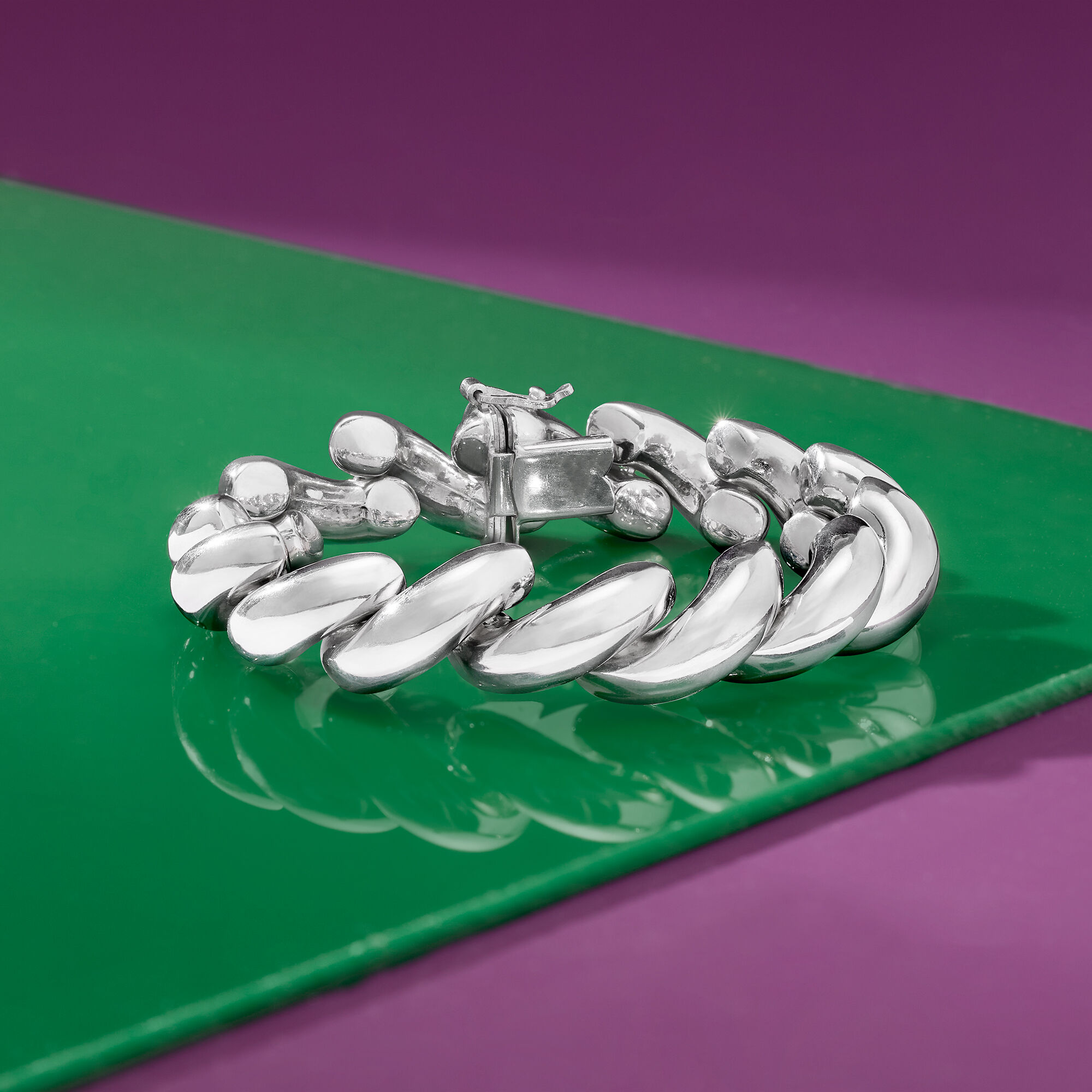 Italian Sterling Silver Large San Marco Bracelet