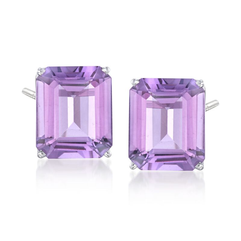 10.00 ct. t.w. Amethyst Earrings in 14kt White Gold image number 0