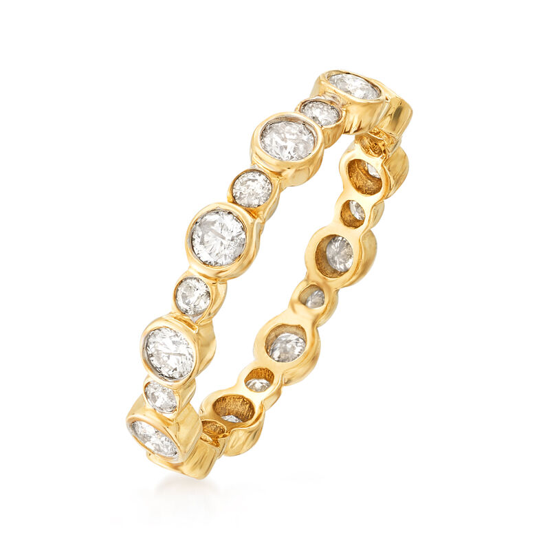 1.00 ct. t.w. Bezel-Set Diamond Eternity Band in 14kt Yellow Gold image number 2