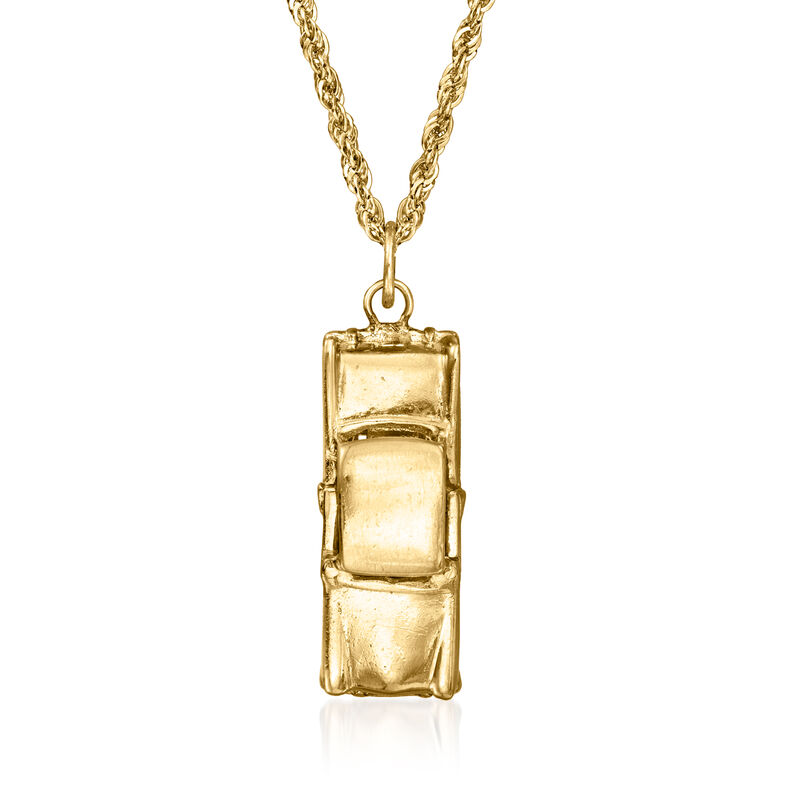 C. 1970 Vintage 14kt Yellow Gold Car Pendant Necklace image number 0