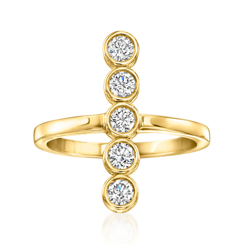 .50 ct. t.w. Bezel-Set Lab-Grown Diamond Vertical Ring in 18kt Gold Over Sterling image number 0