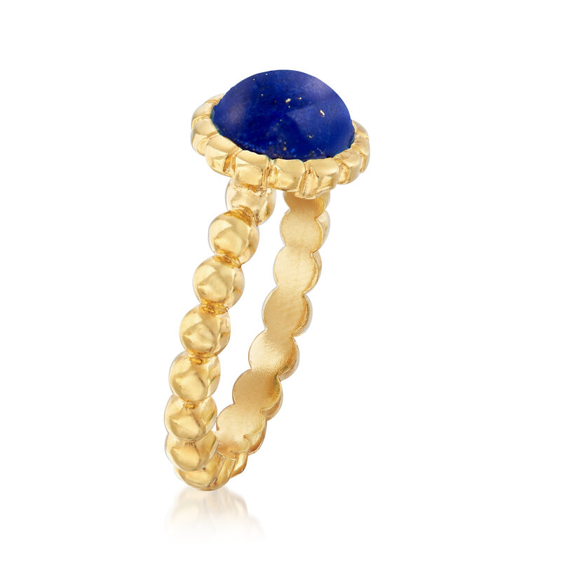 Italian 10x8mm Oval Lapis Ring in 18kt Gold Over Sterling image number 2